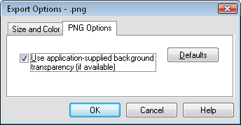 Example PNG export dialog