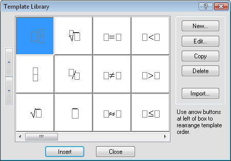 Template Library Dialog