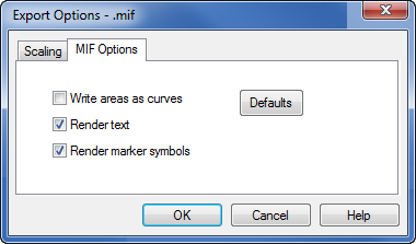 Example MIF export dialog