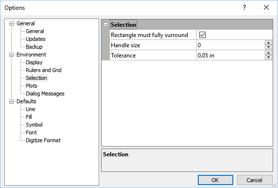 Image showing selection options example